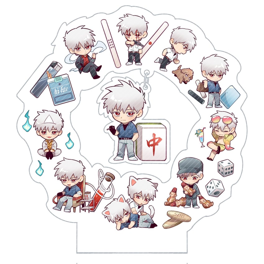 akagi shigeru (fukumoto mahjong and 2 more) drawn by suefu