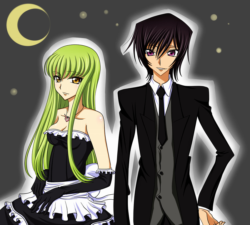 c.c. and lelouch vi britannia (code geass) drawn by ccllsaikou