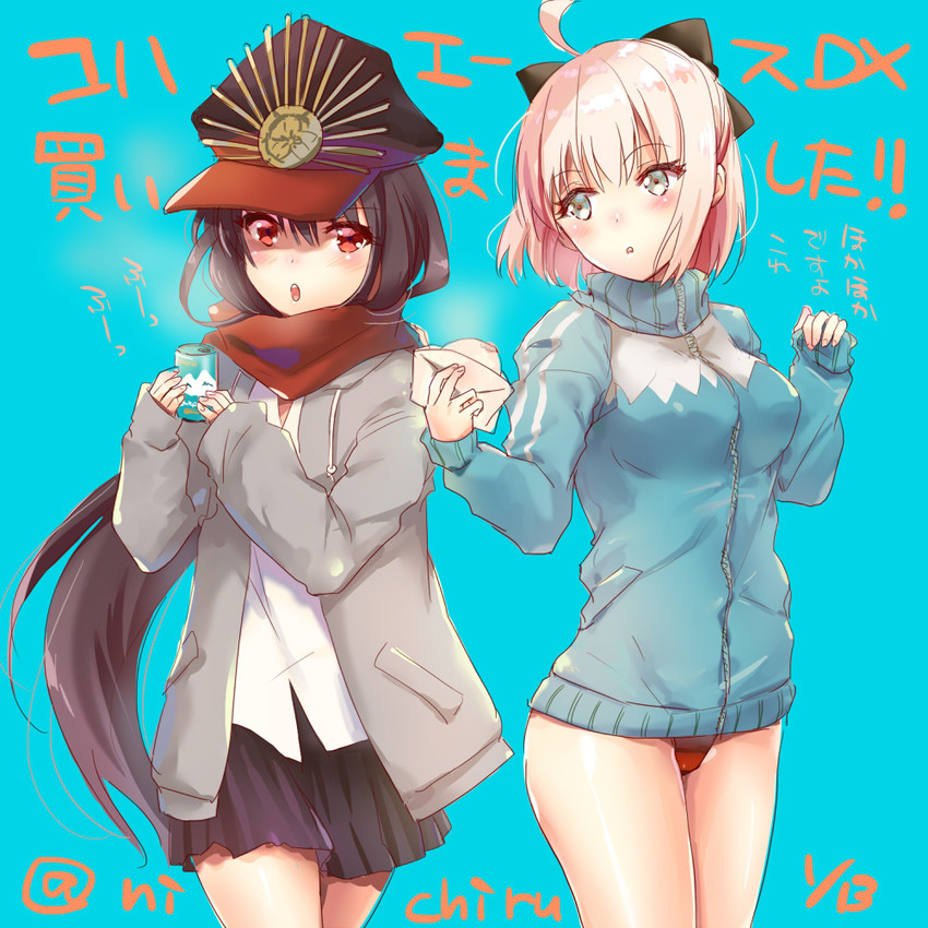 okita souji and oda nobunaga (fate and 1 more) drawn by nichiru