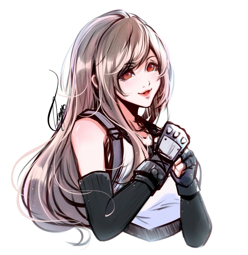 tifa lockhart (final fantasy and 3 more) drawn by atelier_saya