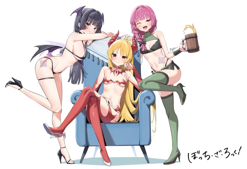 hiroi kikuri, ijichi seika, and pa-san (bocchi the rock!) drawn by bygin