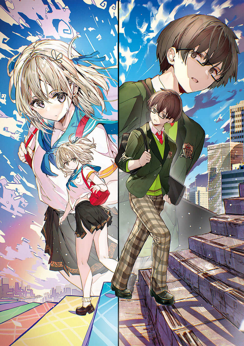 iroha and sasanuki bunji (bokura no sekai wa fiction de) drawn by enj!
