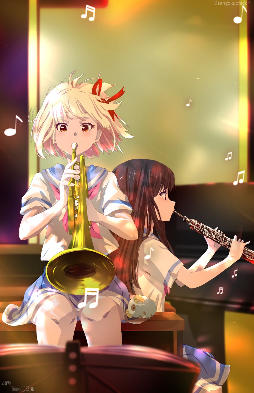nishikigi chisato, inoue takina, and anzai chika (lycoris recoil and 1 more) drawn by sengoku_chidori