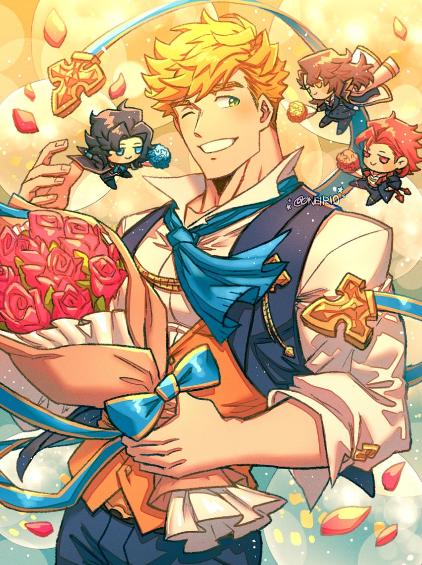 vane, percival, lancelot, and siegfried (granblue fantasy) drawn by oneirio