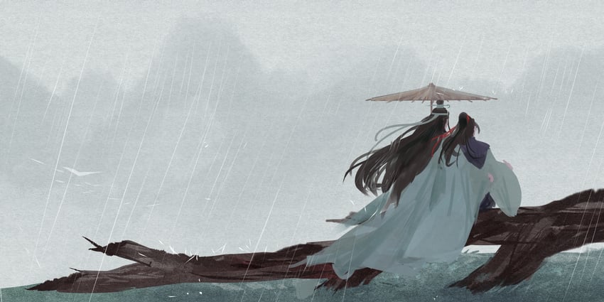 wei wuxian and lan wangji (modao zushi) drawn by xianduguaitan