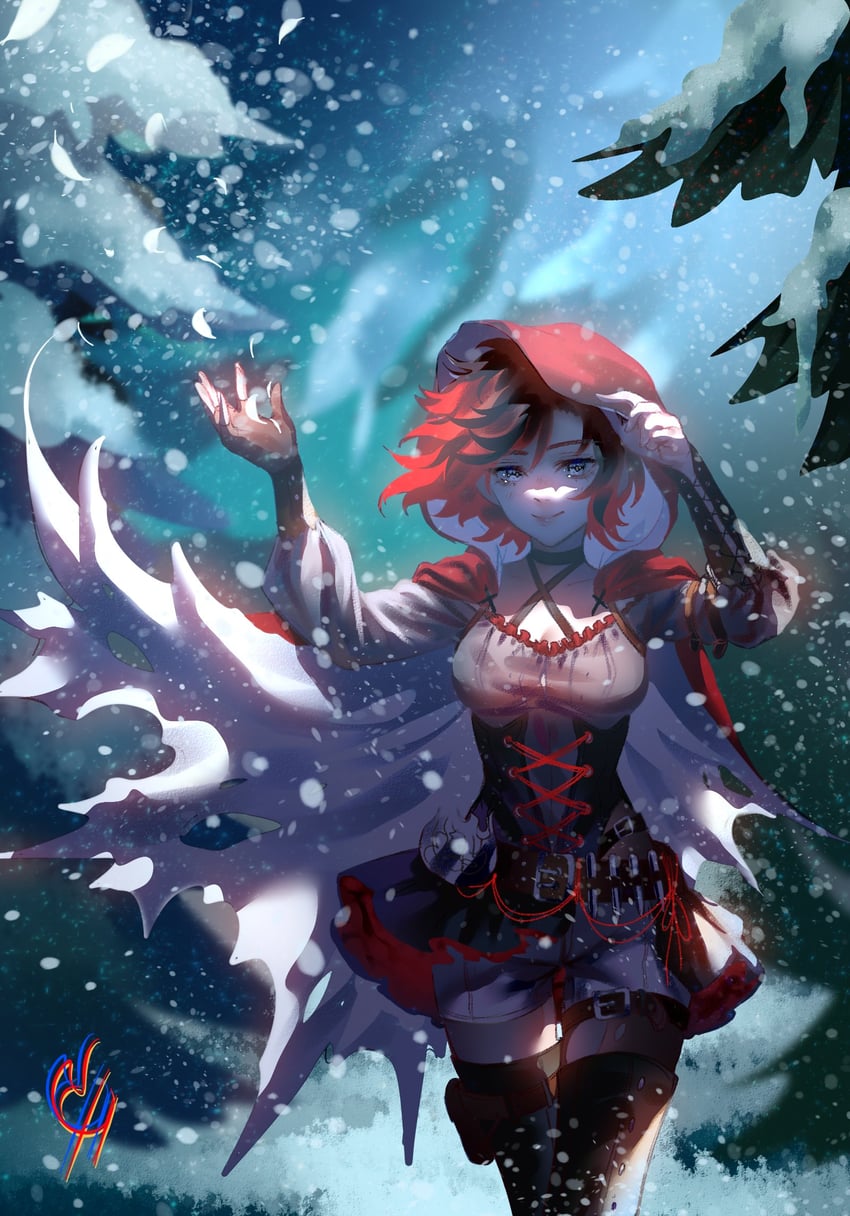 ruby rose (rwby) drawn by coconuthound