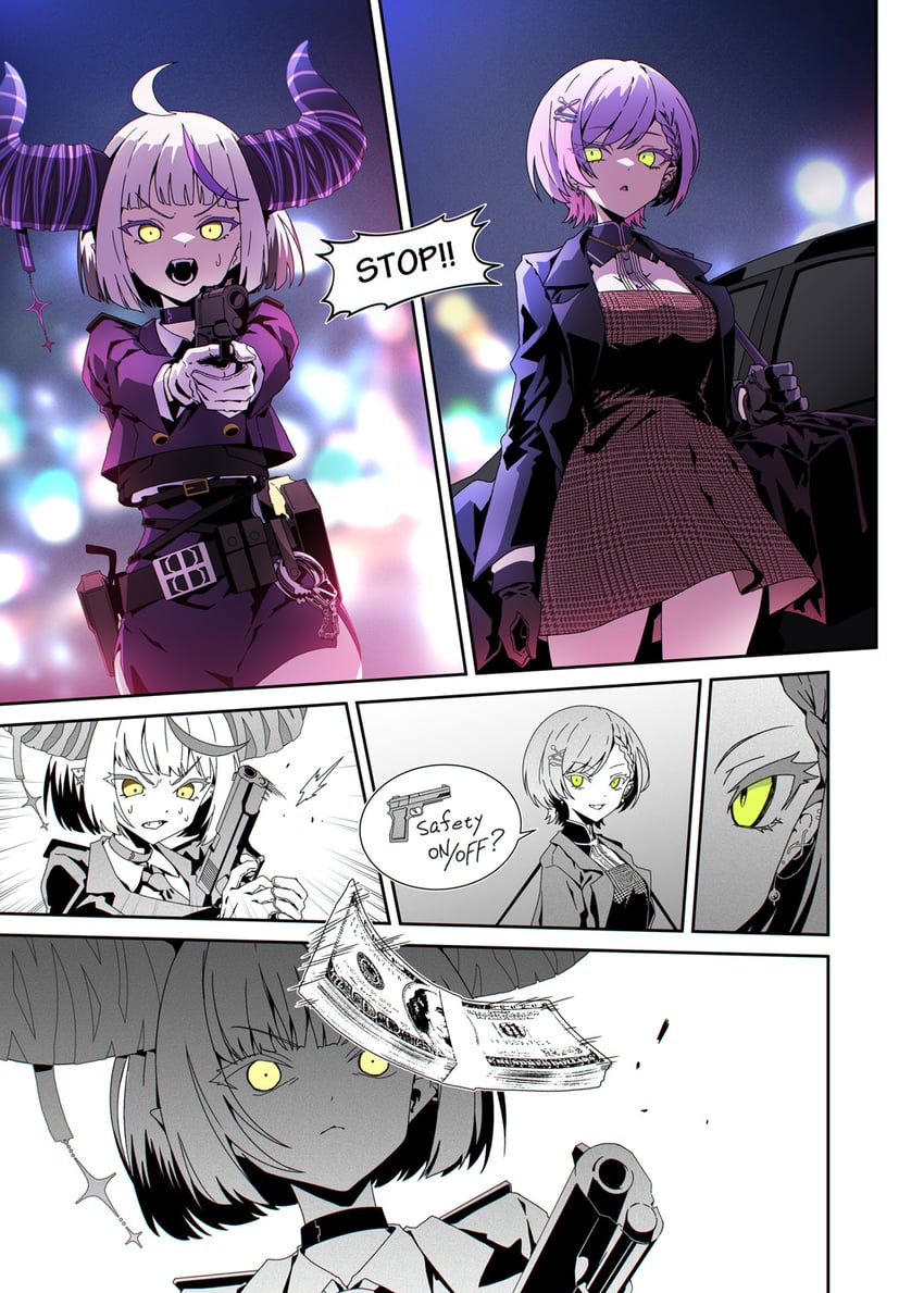 tokoyami towa and la+ darknesss (hololive and 1 more) drawn by taka_t