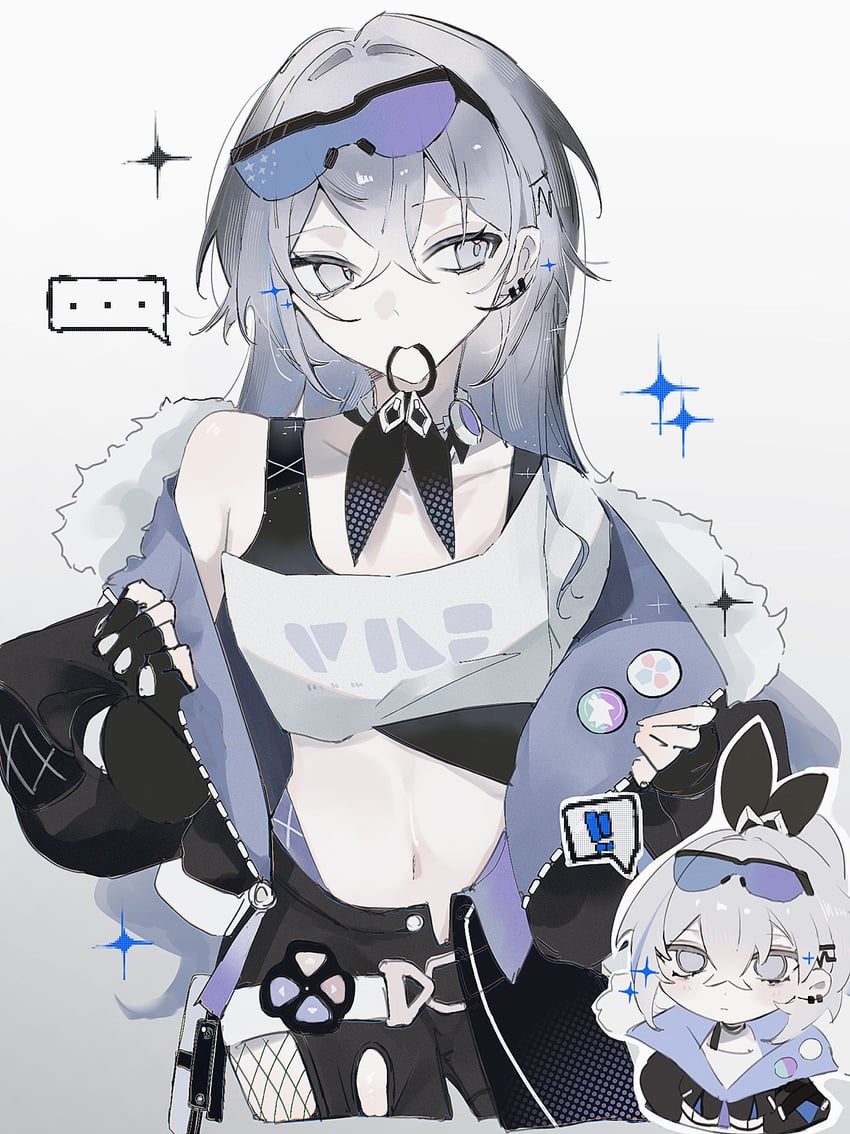silver wolf (honkai and 1 more) drawn by sui_(0x0_2)