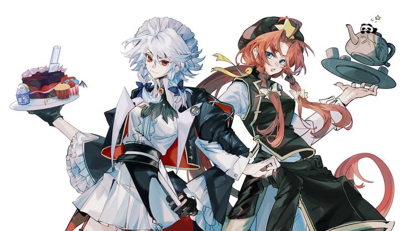 remilia scarlet, flandre scarlet, izayoi sakuya, patchouli knowledge, and hong meiling (touhou) drawn by xian_qishui