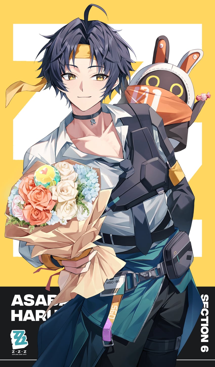 eous and asaba harumasa (zenless zone zero) drawn by ugwa