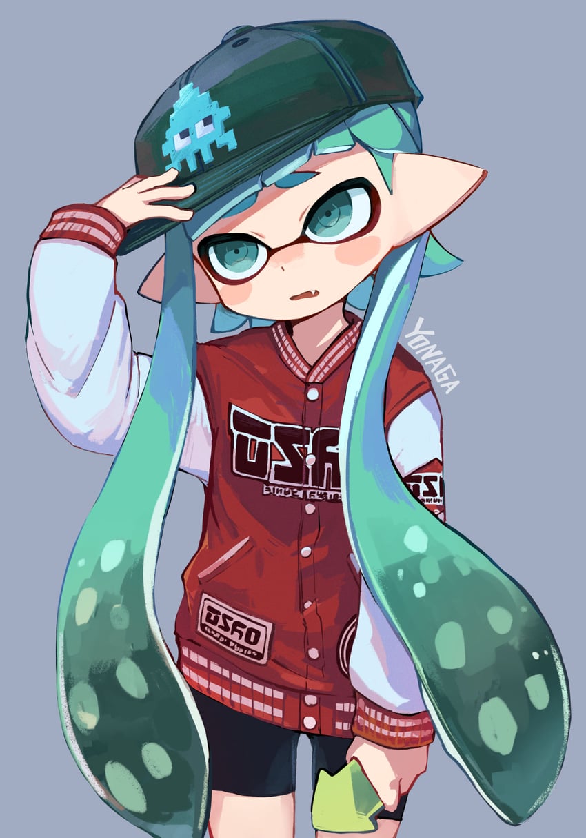inkling player character and inkling girl (splatoon) drawn by yonaga_story