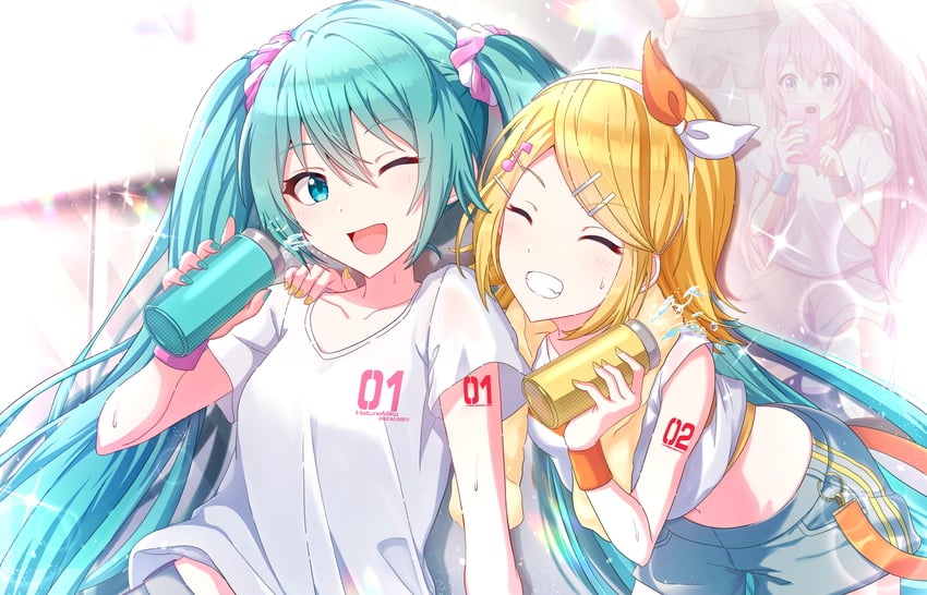 hatsune miku, kagamine rin, megurine luka, and meiko (vocaloid) drawn by itogari