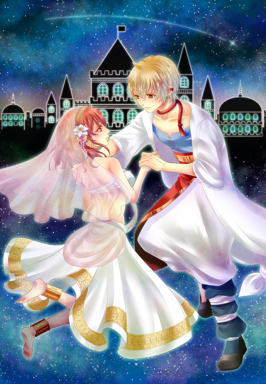 morgiana and alibaba saluja (magi the labyrinth of magic) drawn by howafuwahitsuji