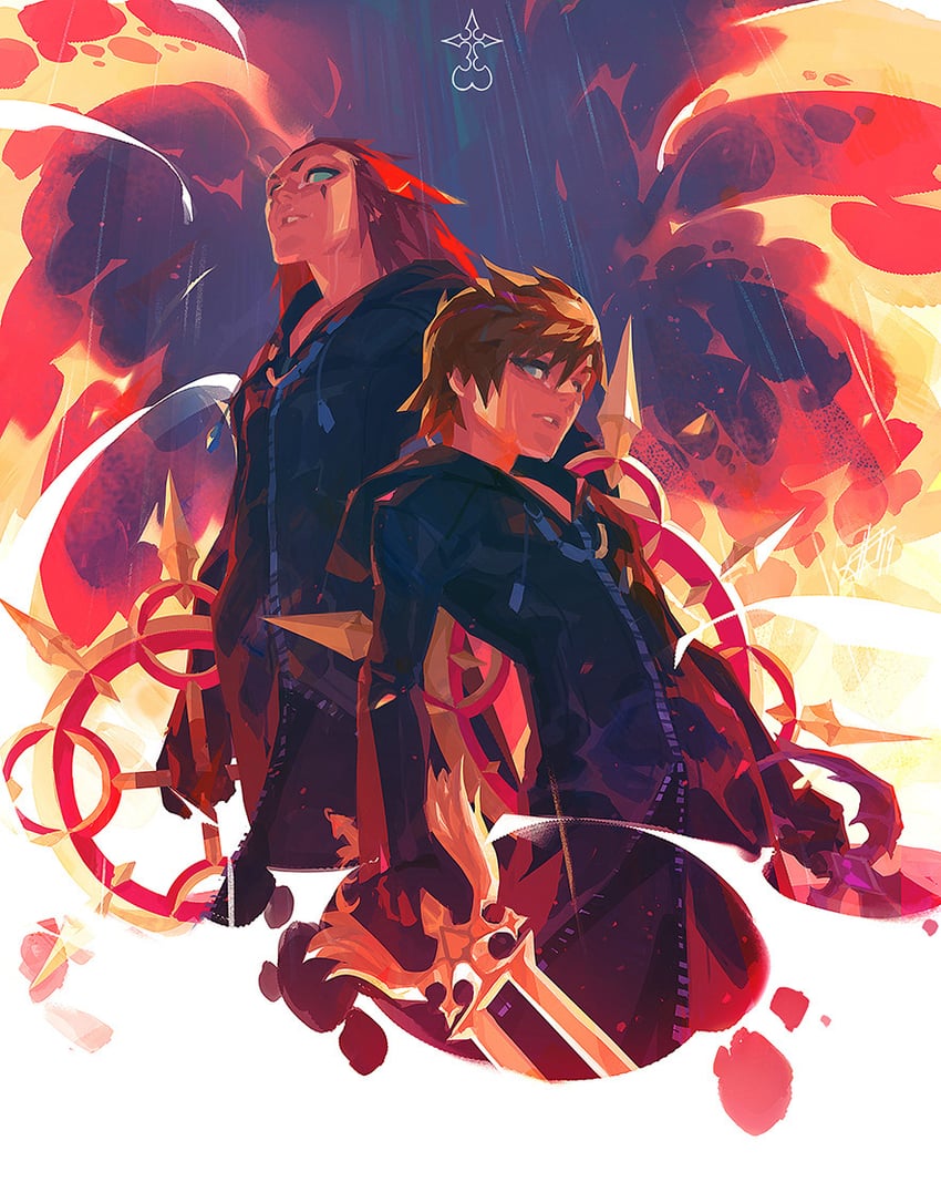 roxas and axel (kingdom hearts and 1 more) drawn by toni_infante