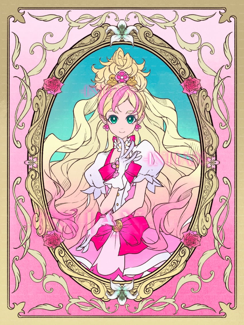 haruno haruka and cure flora (precure and 1 more) drawn by inhan