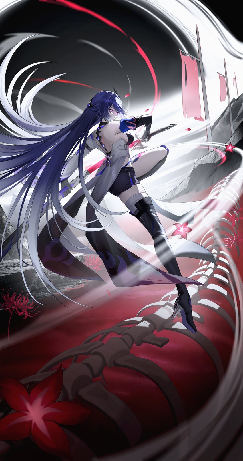 acheron (honkai and 1 more) drawn by top_tank