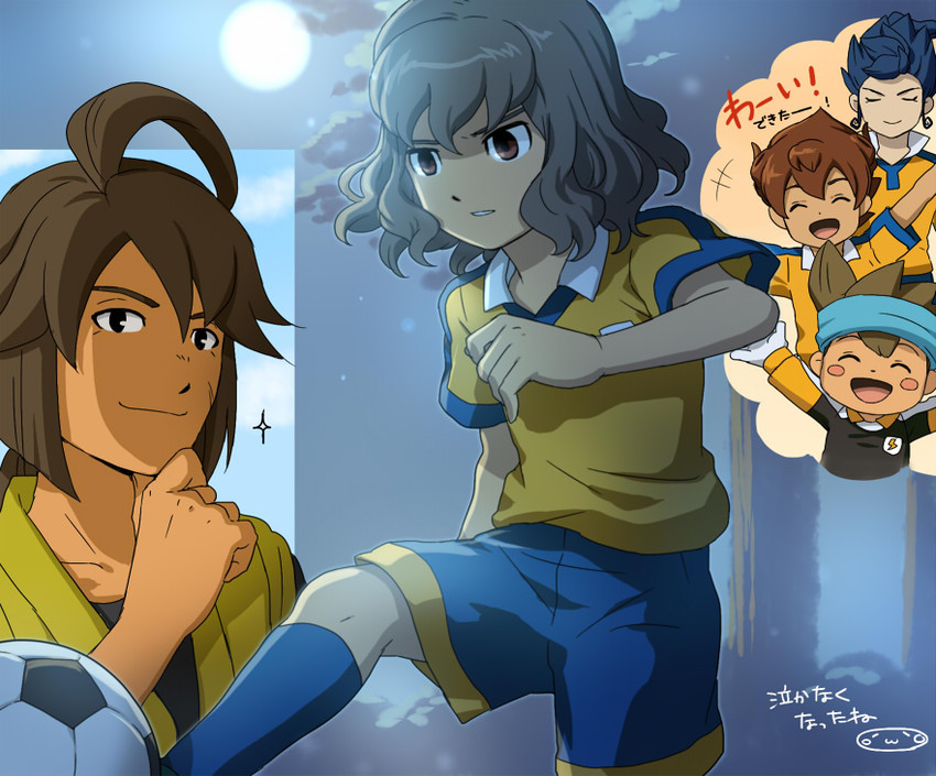 shindou takuto, matsukaze tenma, tsurugi kyousuke, nishizono shinsuke, and kinoshita toukichirou (inazuma eleven and 2 more) drawn by mizuhara_aki