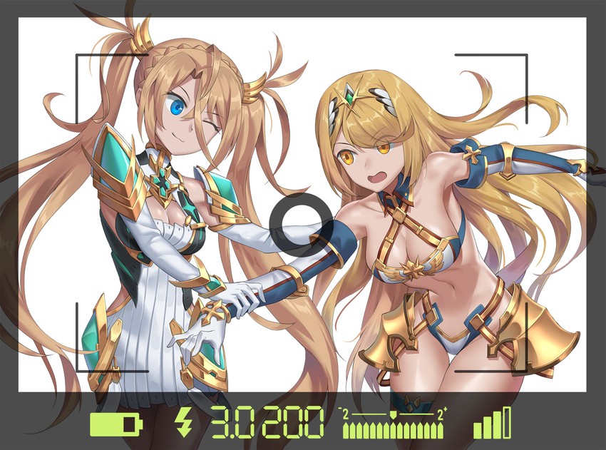 mythra and bradamante (fate and 3 more) drawn by yaxiya