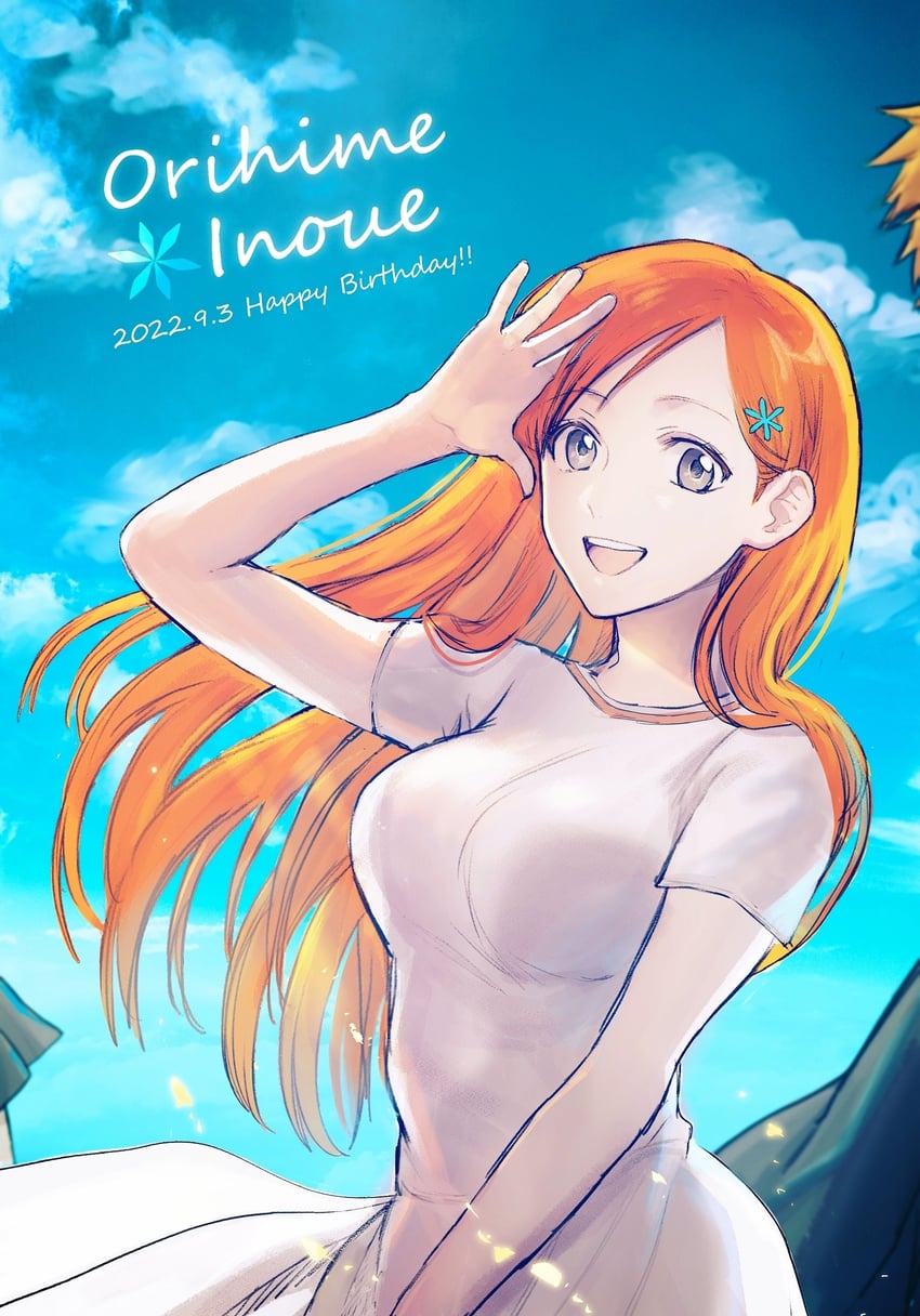 inoue orihime and kurosaki ichigo (bleach) drawn by pearl_shinju