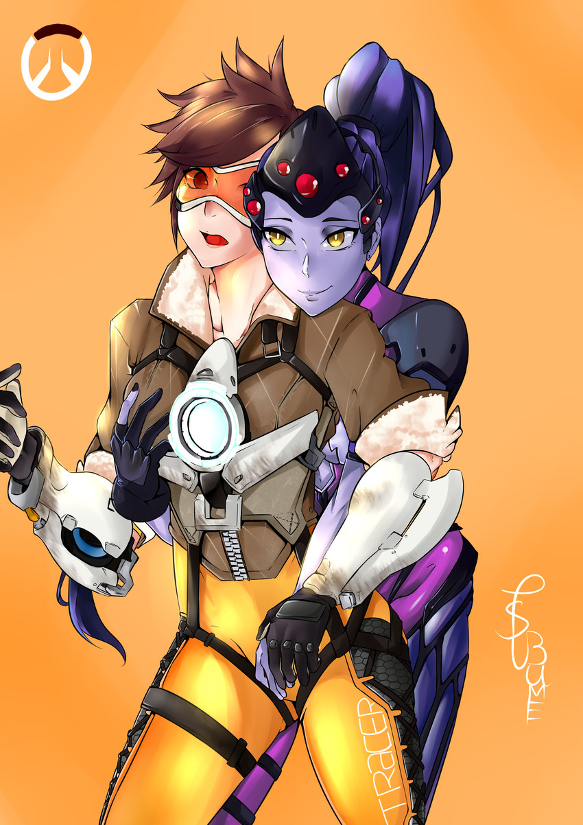 tracer and widowmaker (overwatch and 1 more) drawn by tsubame22