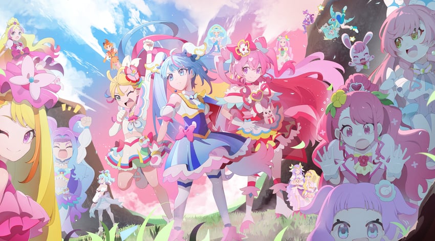 sora harewataru, nijigaoka mashiro, cure sky, hagoromo lala, haruno haruka, and 31 more (precure and 11 more) drawn by yuer_(user_ecrv4275)