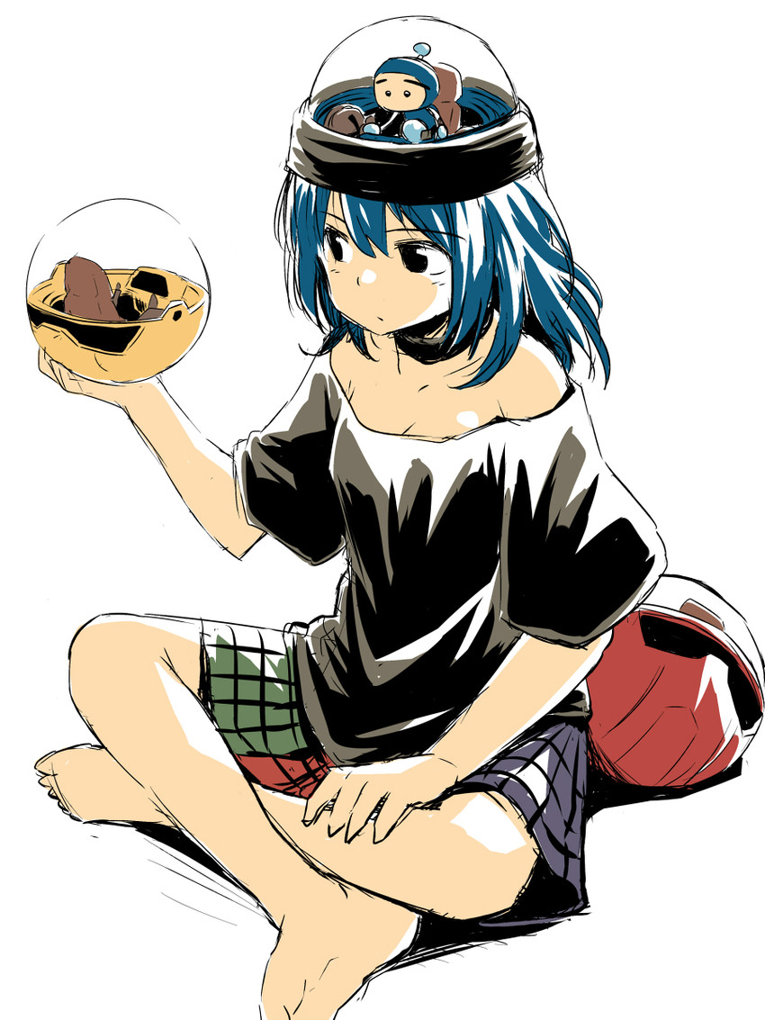 hecatia lapislazuli and blue bomberman (touhou and 2 more) drawn by yudepii