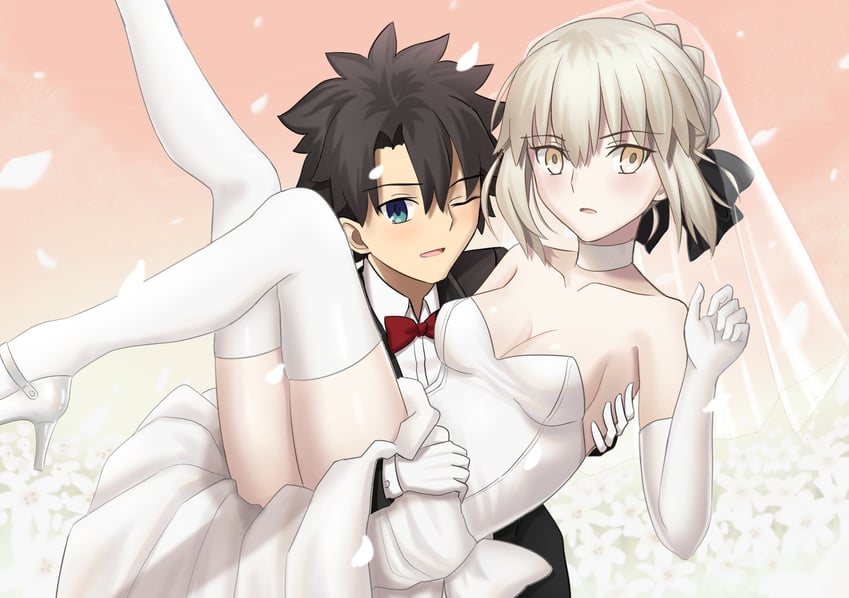 artoria pendragon, fujimaru ritsuka, and saber alter (fate and 2 more) drawn by longdq3008