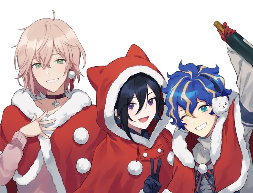 astel leda, kanade izuru, and rikka (holostars) drawn by riri_zuran