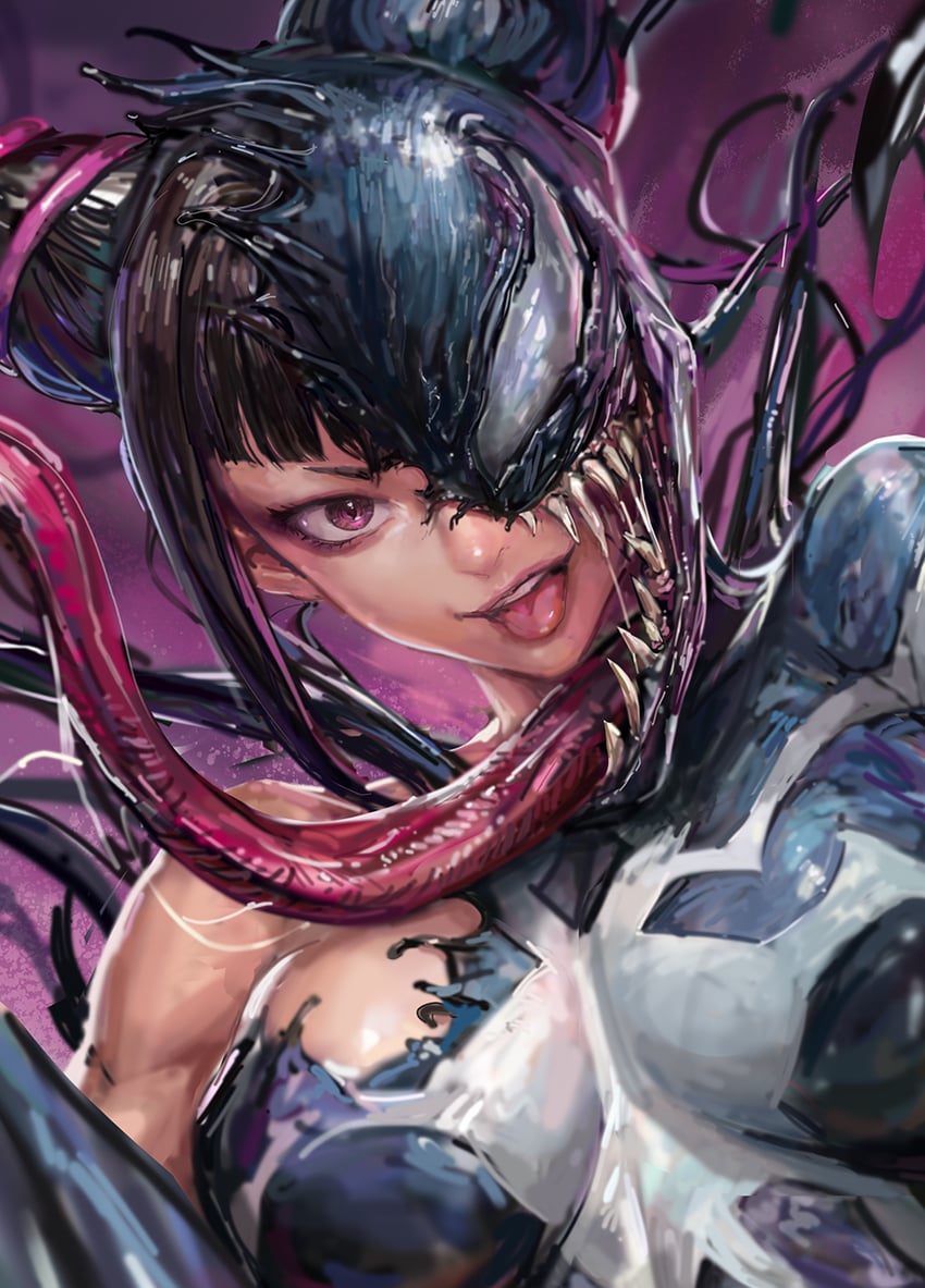 han juri and venom (street fighter and 2 more) drawn by miche