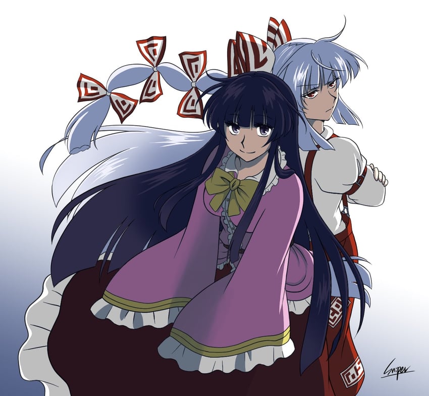 fujiwara no mokou and houraisan kaguya (touhou) drawn by sniper16783072