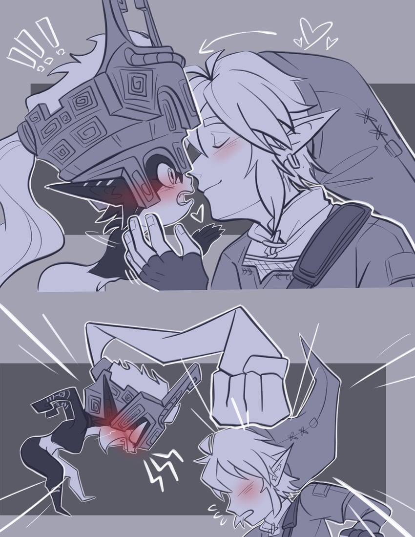 link and midna (the legend of zelda and 1 more) drawn by pichichustudio