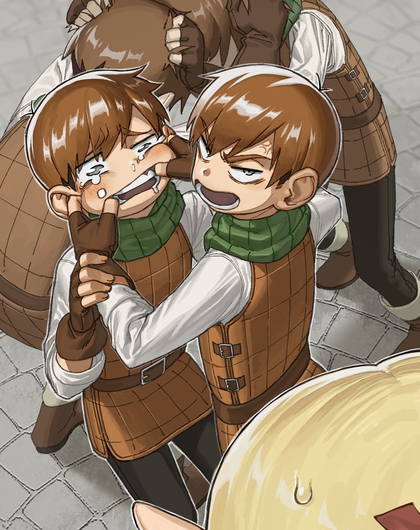 marcille donato, chilchuck tims, shapeshifter, and shapeshifter chilchuck (dungeon meshi) drawn by jeongchebulmyeongingan