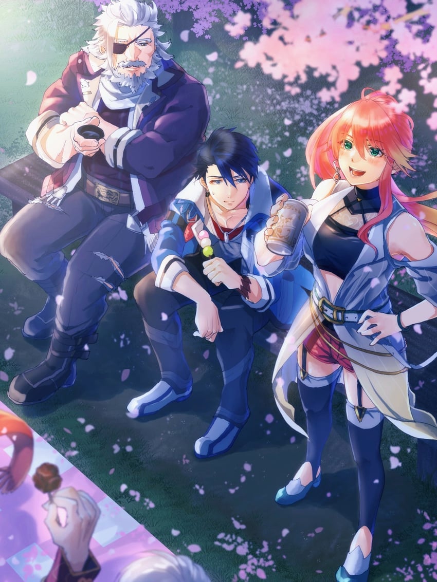 van arkride, judith lanster, and bergard zeman (eiyuu densetsu and 2 more) drawn by mikamikiseki