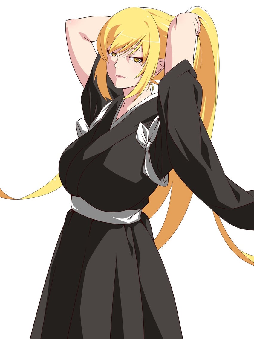 oshino shinobu and kiss-shot acerola-orion heart-under-blade (monogatari) drawn by guchiknight