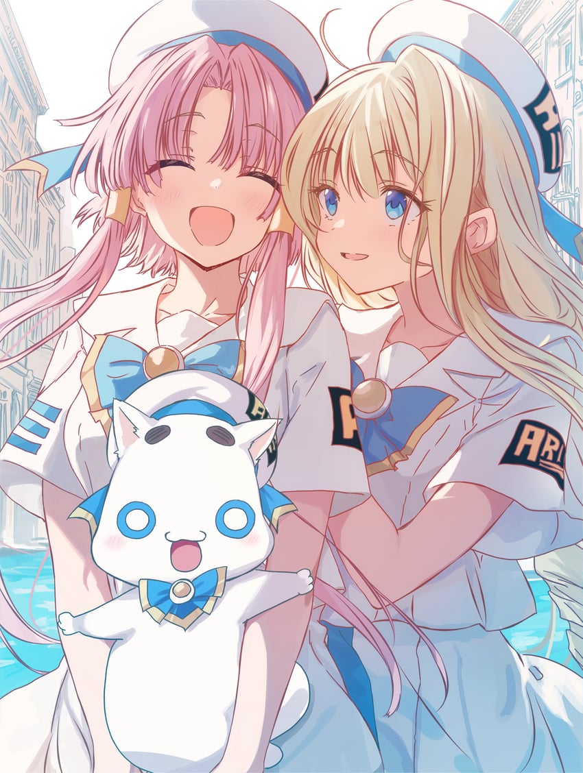 mizunashi akari, aria pokoteng, and alicia florence (aria) drawn by cutlass_(classic_chocolate)