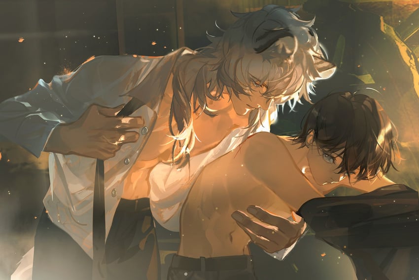 doctor, male doctor, and silverash (arknights) drawn by akai_999