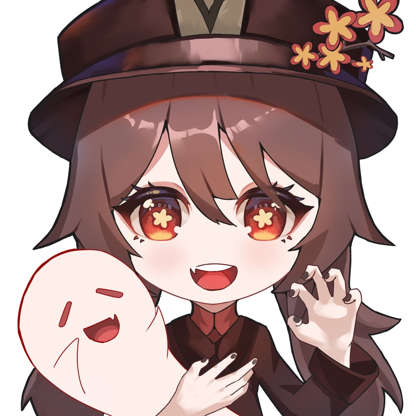 hu tao and boo tao (genshin impact) drawn by feisker