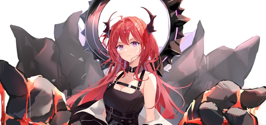 surtr and surtr's golem (arknights) drawn by iotan_twi