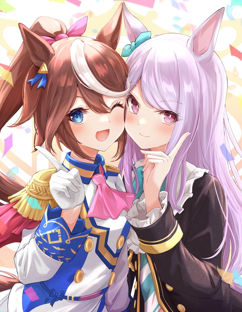 mejiro mcqueen and tokai teio (umamusume) drawn by sky_cappuccino