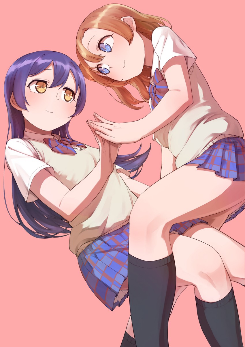 sonoda umi and kosaka honoka (love live! and 1 more) drawn by goe_(g-o-e)