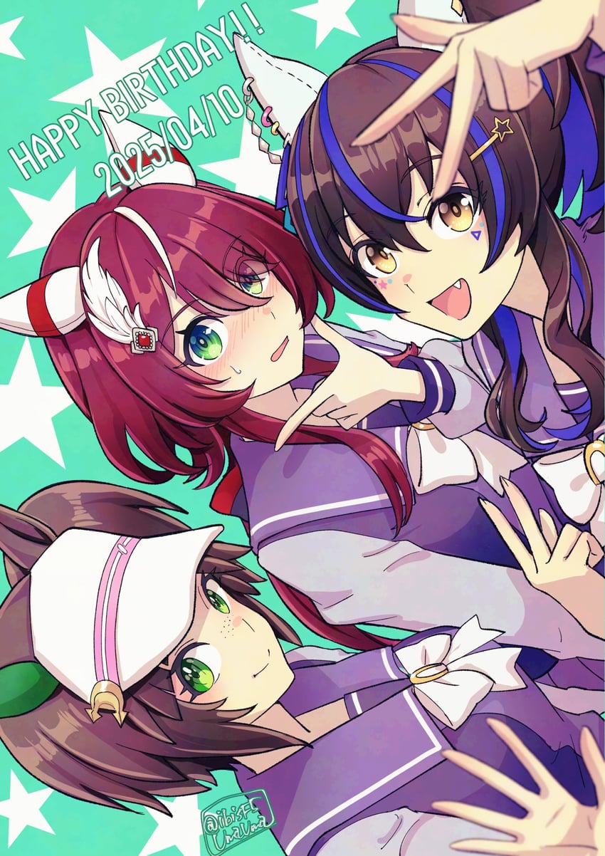 daitaku helios, win variation, and ines fujin (umamusume) drawn by hi_(ibisf5umauma)