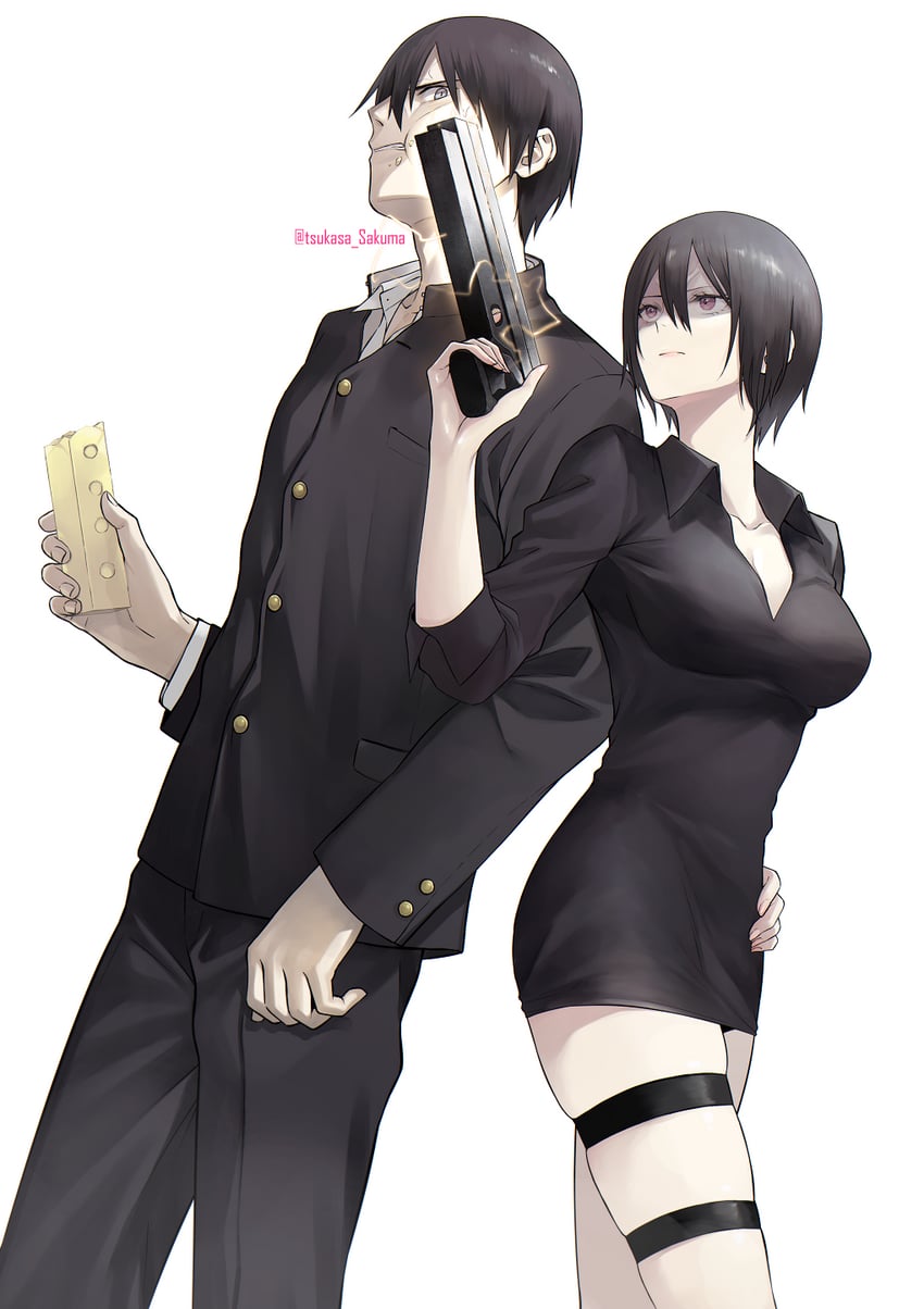killy and sanakan (blame! and 1 more) drawn by sakuma_tsukasa