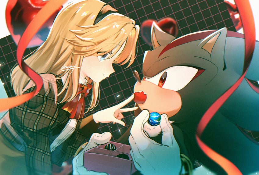 shadow the hedgehog and maria robotnik (sonic) drawn by tondamanuke
