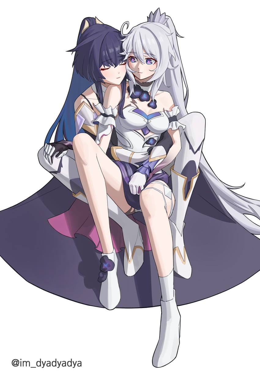 kiana kaslana and raiden mei (honkai and 1 more) drawn by dyadyadya