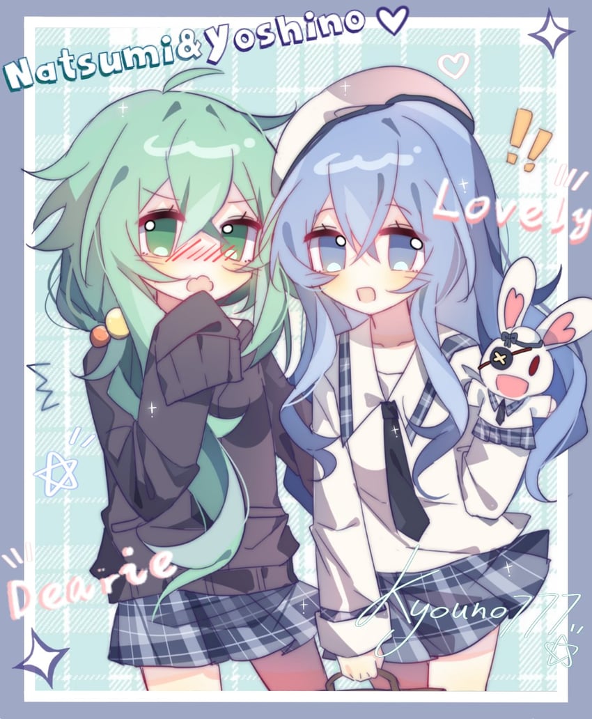 himekawa yoshino, yoshinon, and kyouno natsumi (date a live) drawn by kyouno777