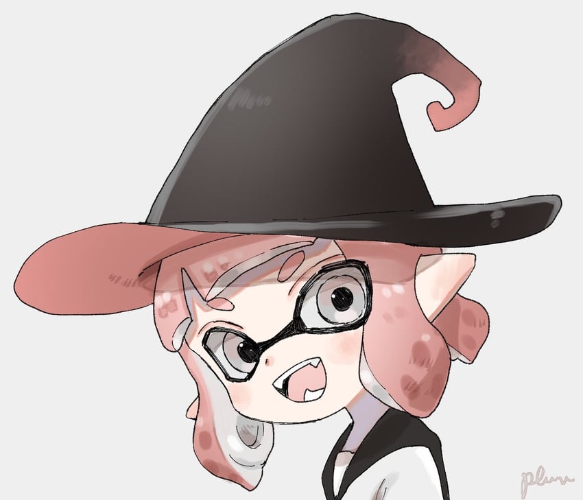 inkling player character and inkling girl (splatoon) drawn by plum0o0