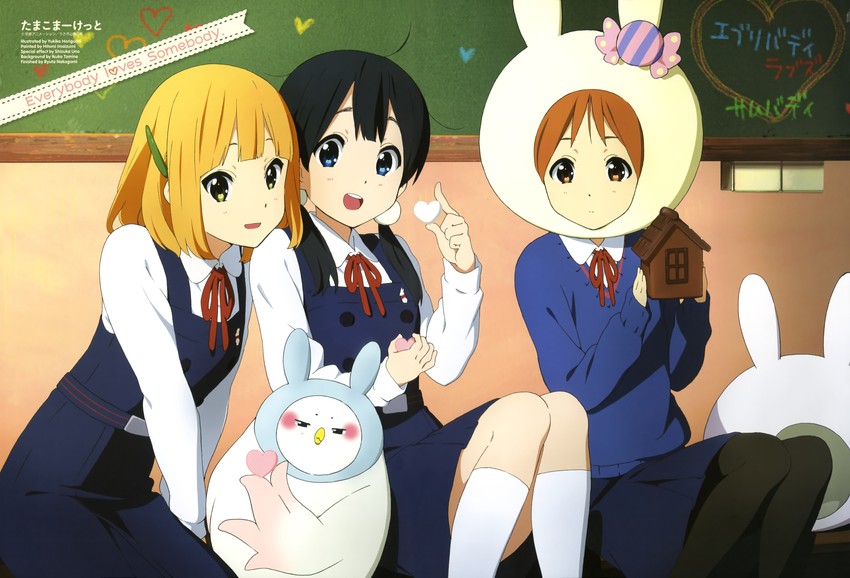 kitashirakawa tamako, dera mochimazzui, tokiwa midori, and makino kanna (tamako market and 1 more) drawn by horiguchi_yukiko