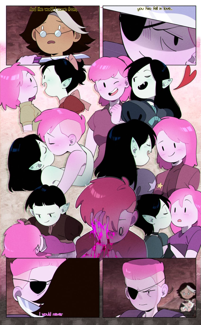 marceline abadeer, princess bonnibel bubblegum, simon petrikov, the star, and bonnibel bubblegum (adventure time and 1 more) drawn by omy-chan