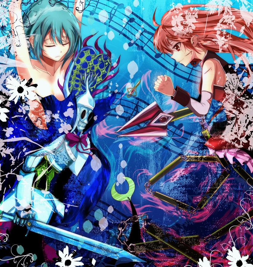 miki sayaka, sakura kyoko, and oktavia von seckendorff (mahou shoujo madoka magica) drawn by velia