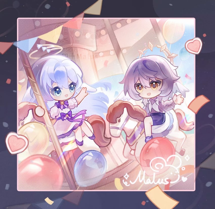 robin and sunday (honkai and 1 more) drawn by sishi_malus